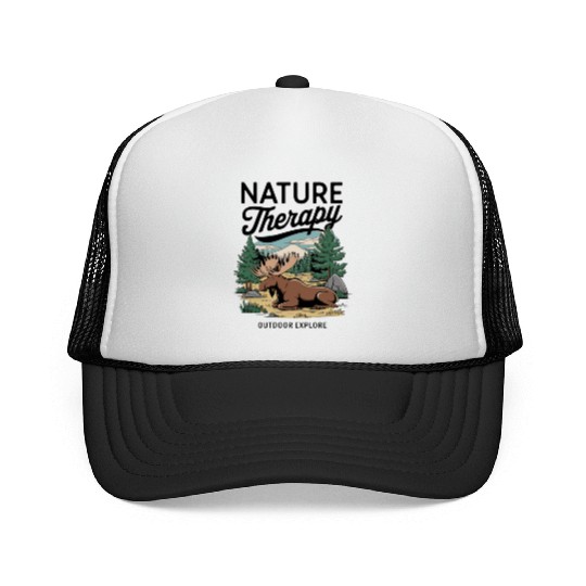 Moose in the Wild - Nature Therapy Graphic Trucker Caps