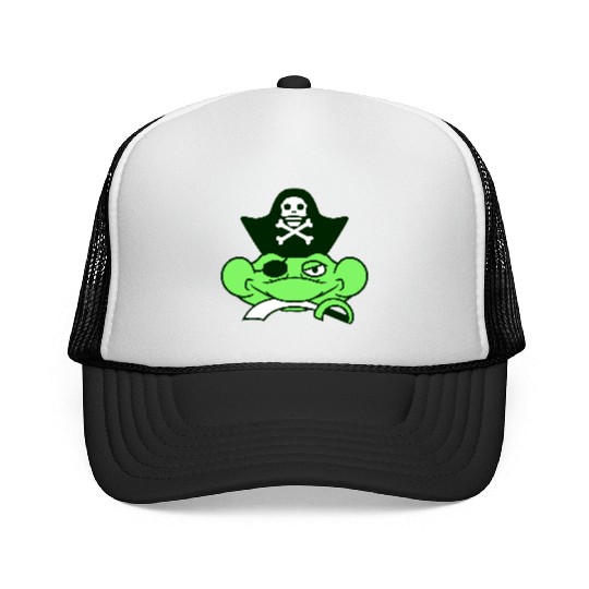 Frog Captain Hat Toad Funny Cool Comic Cartoon Fun Trucker Caps