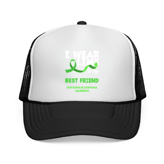 Non-Hodgkin Lymphoma Awareness Lime Best Friend Trucker Caps