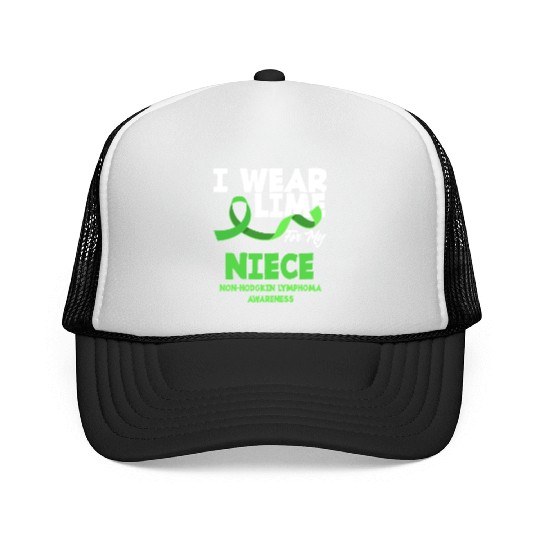 Non-Hodgkin Lymphoma Awareness Wear Lime Niece Trucker Caps