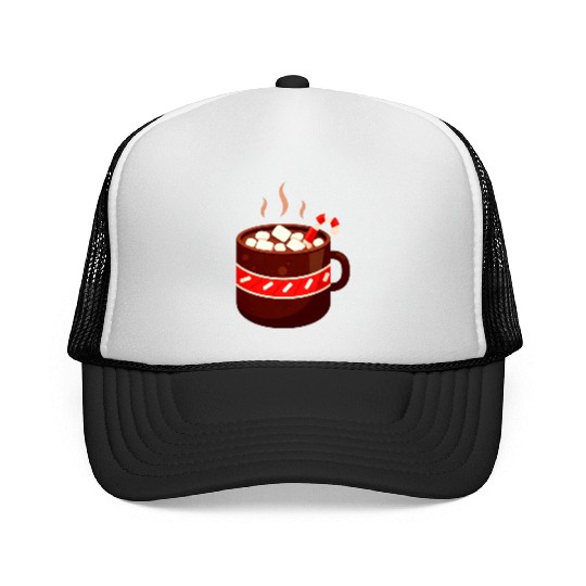 Cozy Hot Chocolate Mug Design Trucker Caps