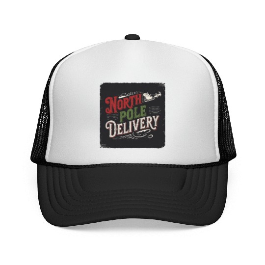 North Pole Express Vintage Style Retro Christmas Trucker Caps