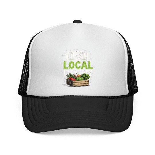 Farmers Market Vendor Fresh Produce and Local Trucker Caps