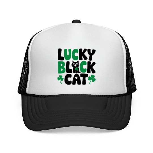 Black Cat Lover Designs Trucker Caps