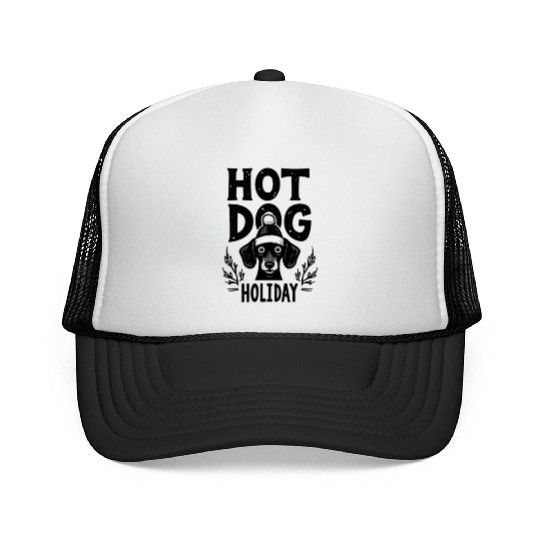 Hot Dog Holiday Festive Dachshund Design Trucker Caps