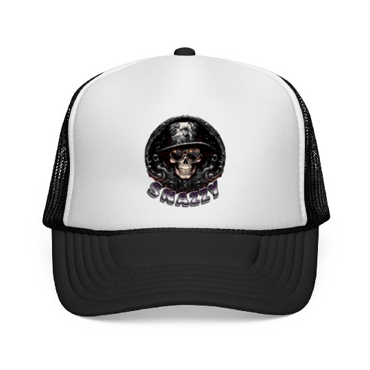 Snazzy Skull: Rock & Roll Never Dies Trucker Caps