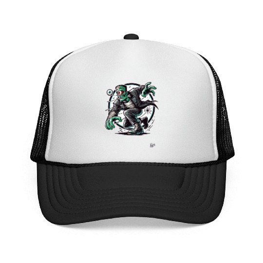 The Green One-Eyed Cyclops Monster Trucker Caps