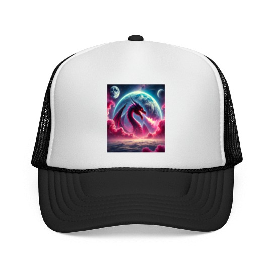 The humble dragon-Digital art Trucker Caps