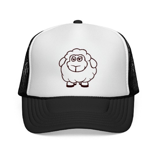 Sheep Baby Standing Bored Tired Cartoon Comic Cool Trucker Caps