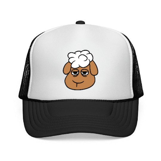Sheep Tired Bored Empty Look Head Face Unhappy Sad Trucker Caps