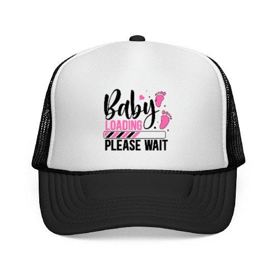 Baby loading babes women mother design newborn Trucker Caps