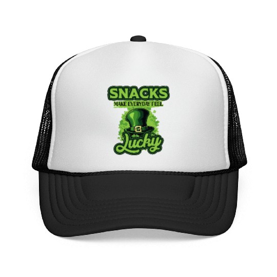 Snacks Make Everyday Feel Lucky St Patricks Day Trucker Caps