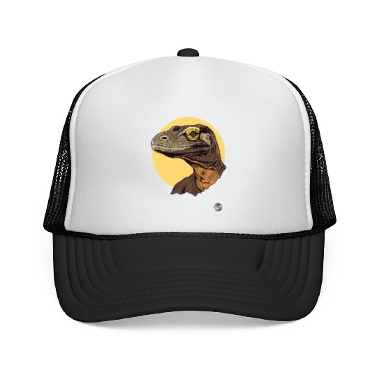 Realistic Komodo Dragon Portrait Trucker Caps