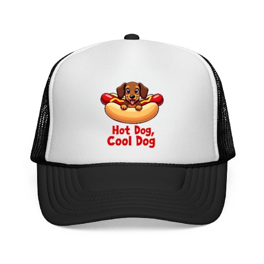 Funny Hot Dog Dachshund Trucker Caps