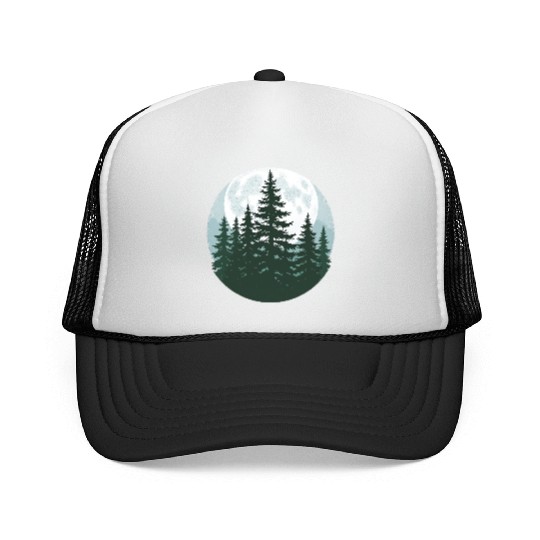 Trees Wildlife Nature Forest Silhouette Trucker Caps