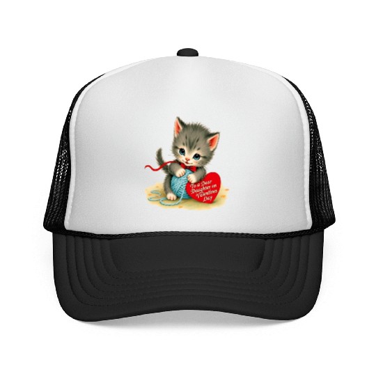 Kitten To a Dear Valentine s Day Card Trucker Caps