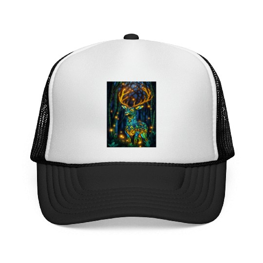 Luminous Deer in Twilight Grove Trucker Caps