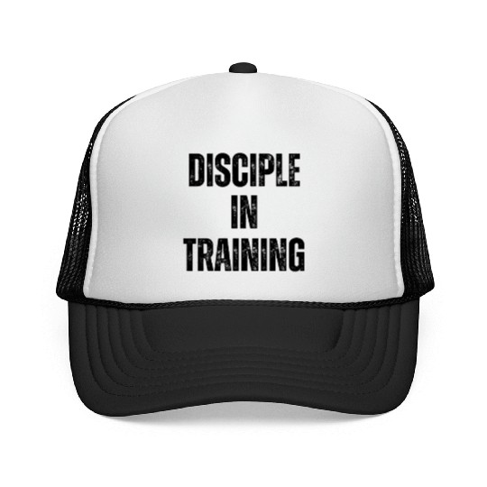 Disciple in training barbell Christian Trucker Caps
