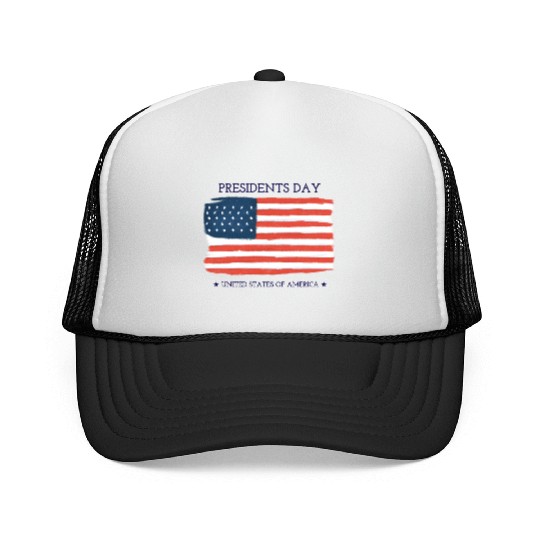 US flag.Presidents Day Trucker Caps