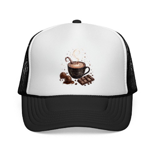 Cozy Hot Chocolate with Sweet Treats Trucker Caps