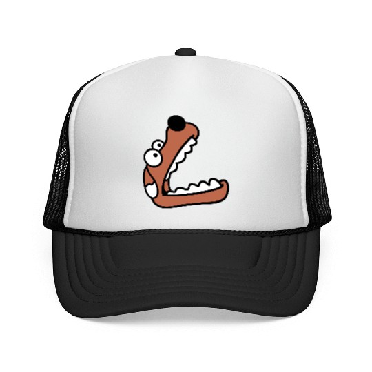 Dog Big Mouth Snout Hunger Looks Up Greedy Eating Trucker Caps