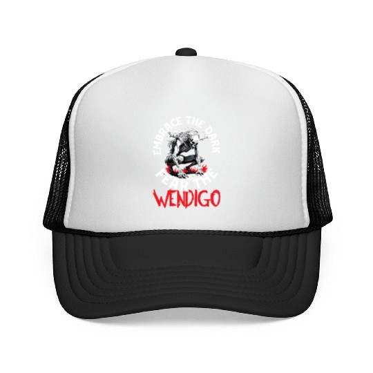 Cryptid Embrace The Dark Fear The Wendigo Trucker Caps