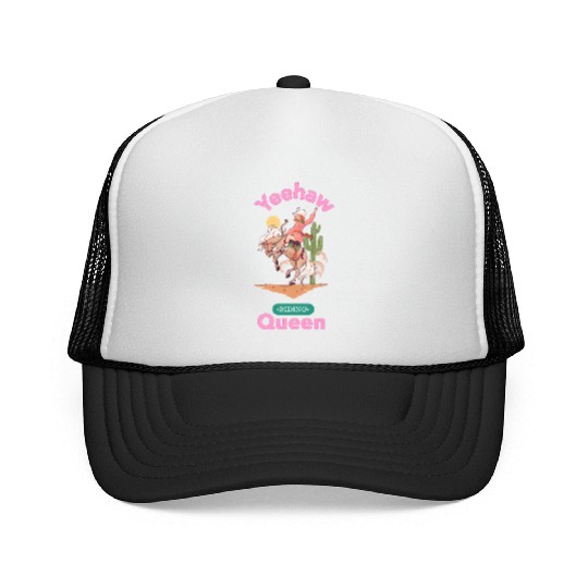 Yeehaw Queen, girl horse riding Trucker Caps.
