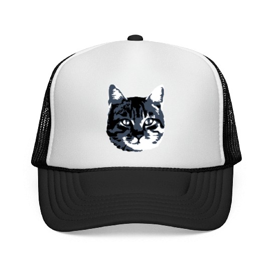 Cat Lover Realistic Pet Face Cute Cool Kitten Head Trucker Caps