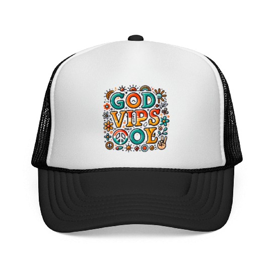 Retro God Vibes Only Positive Energy Design Trucker Caps