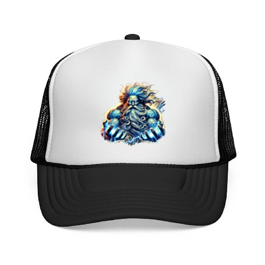 The Greek God Zeus with Lightning Trucker Caps