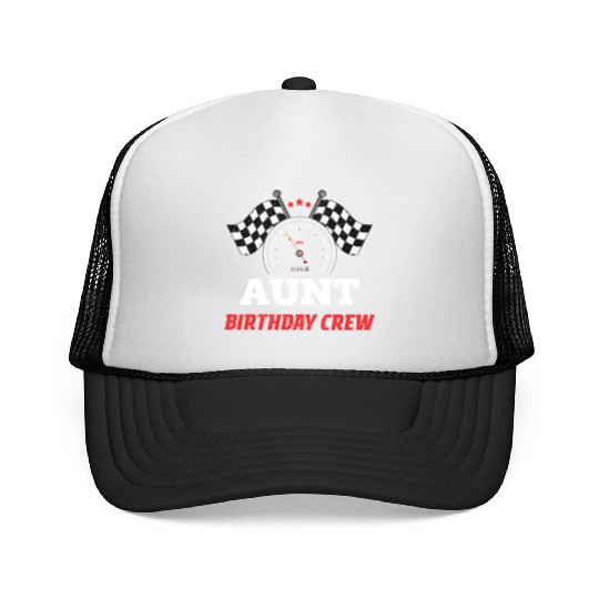 Aunt Birthday Crew Theme Party Racing Car Driver Trucker Caps