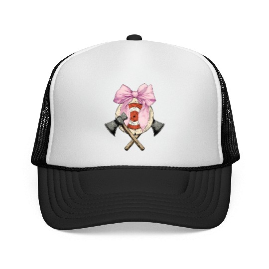 Coquette Bow Axe Throwing Axe Thrower Mothers Day Trucker Caps