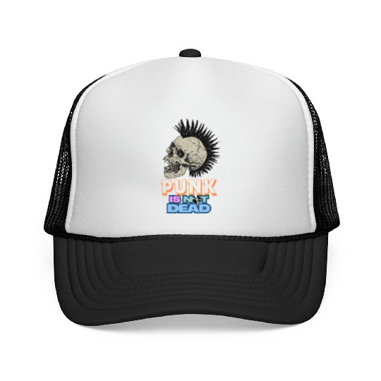 Punk Skull Mohawk Design – Punk Is Not Dead Trucker Caps