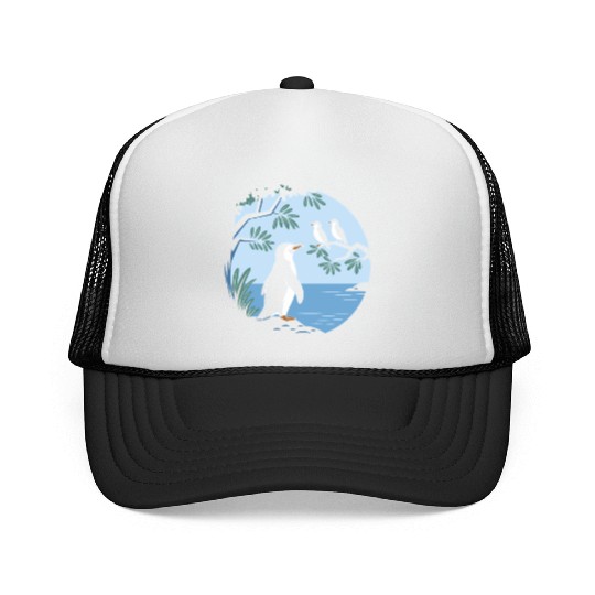 Birdwatching Penguins Nature Scene Trucker Caps