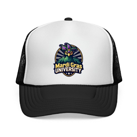 Mardi Gras University Peacock Women's Mardi Gramas Trucker Caps