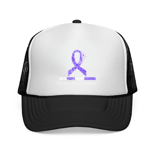 I Wear Purple For My Grandma Pancreatic Cancer Trucker Caps