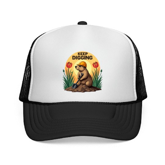 Industrious Groundhog Gardener Trucker Caps