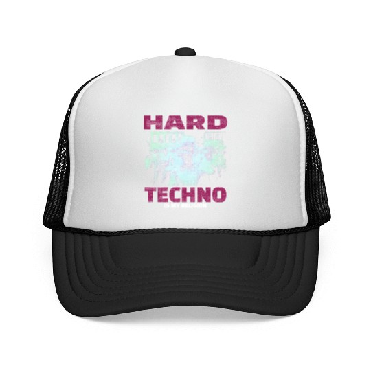 Techno House Party EDM Festival Goa Electro Rave Trucker Caps