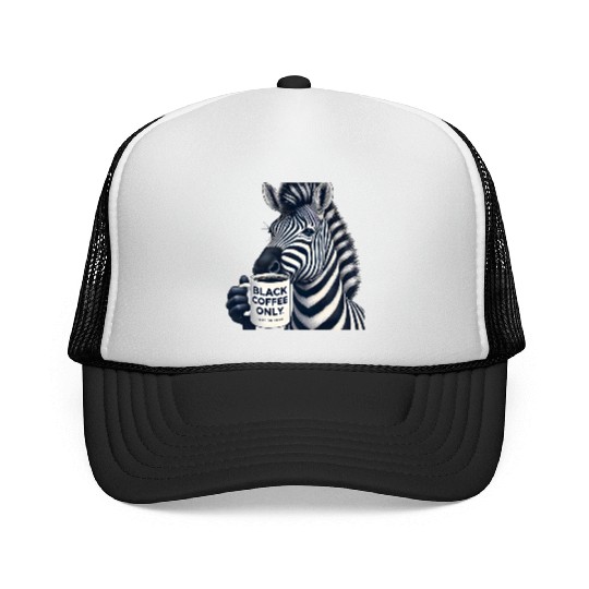 Bold Zebra Black Coffee Trucker Caps