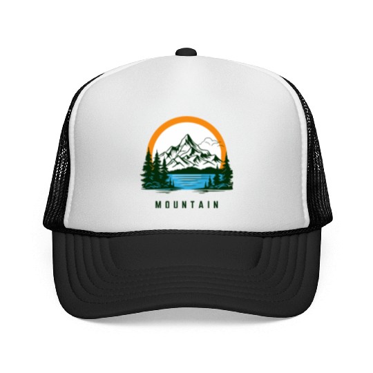 Mountain Forest Sea Iconic View Trucker Caps
