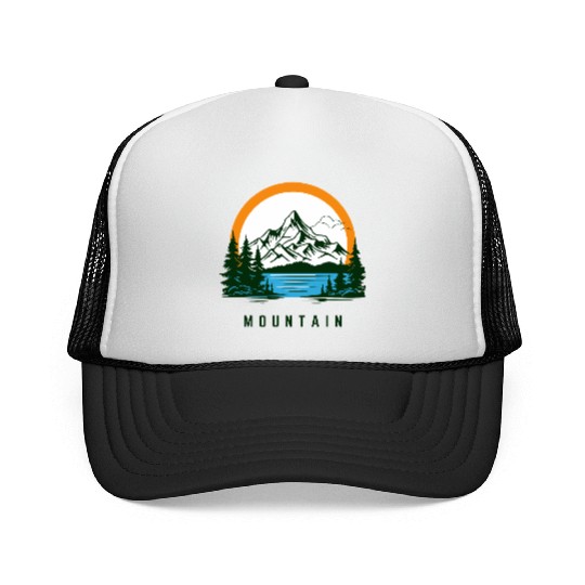 Mountain Forest Sea Iconic View Trucker Caps
