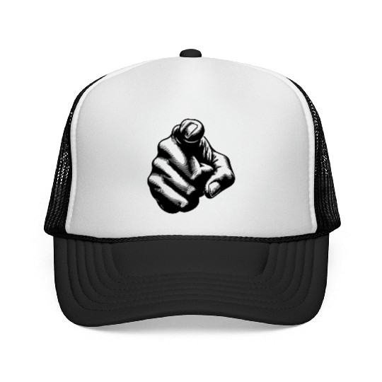 Motivational Design Index Finger Hand Gesture Trucker Caps