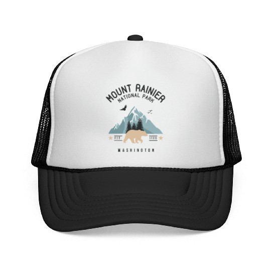 Mount Rainier National Park Est. 1889 Washington Trucker Caps