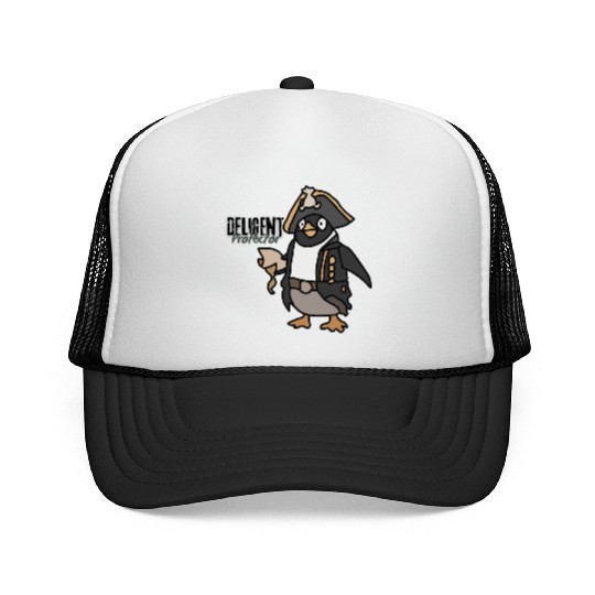 Cool Minimalist Penguin Chilling | Funny Trucker Caps
