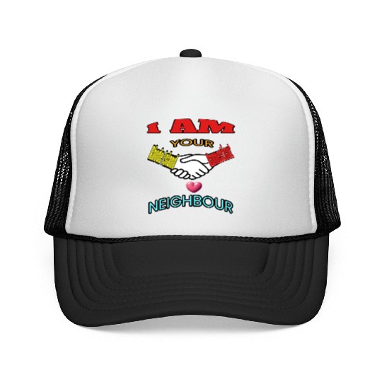I AM YOUR NEIGHOUR RHODE ISLAND AND CONNECTICUT Trucker Caps