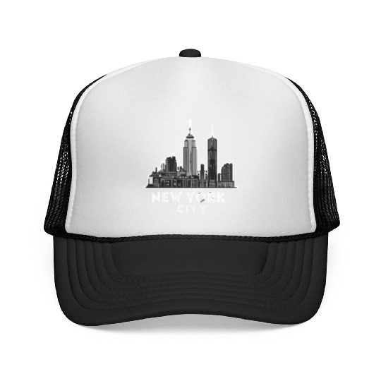 New York City Skyline Art Deco Style Iconic Trucker Caps