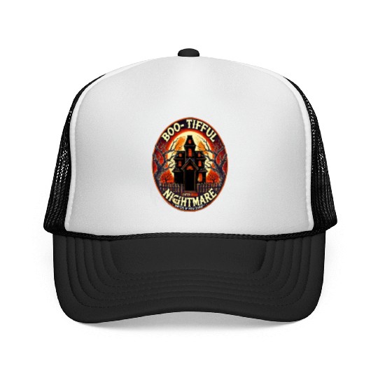 Haunted House Horror - Spooky Halloween Nightmare Trucker Caps