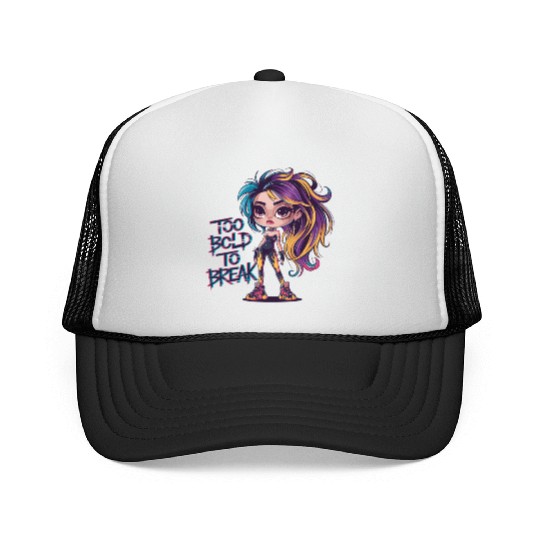 Too Bold to Break – Rebel Girl Aesthetic Trucker Caps