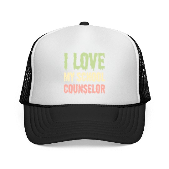 I Love My School Counselor Trucker Caps