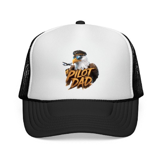 Pilot Dad Eagle Aviator Pride with Majestic Trucker Caps